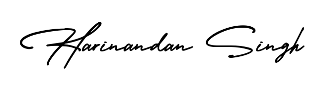 The AmerikaSignatureDemo-Regular handwriting style adds charm and authenticity to name Harinandan Singh. A wonderful choice for personal thank-you notes. Harinandan Singh signature style 3 images and pictures png