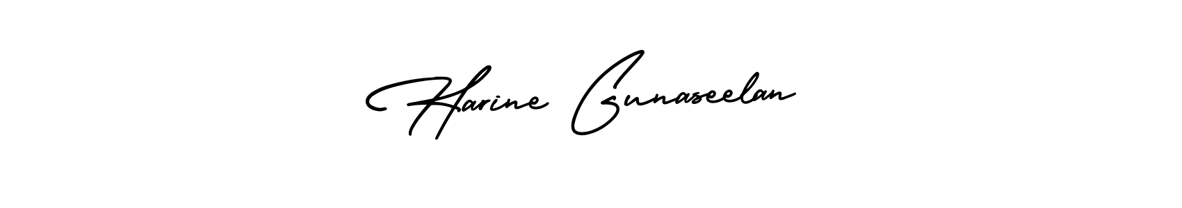 How to make Harine Gunaseelan name signature. Use AmerikaSignatureDemo-Regular style for creating short signs online. This is the latest handwritten sign. Harine Gunaseelan signature style 3 images and pictures png