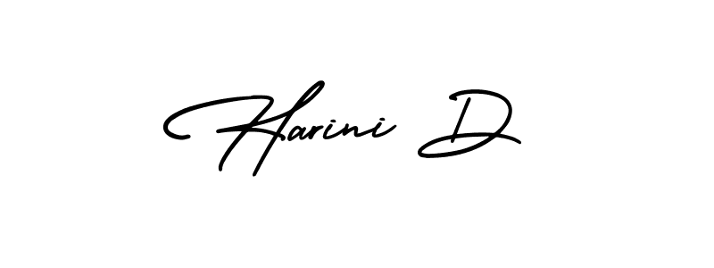 Design your own signature with our free online signature maker. With this signature software, you can create a handwritten (AmerikaSignatureDemo-Regular) signature for name Harini D. Harini D signature style 3 images and pictures png