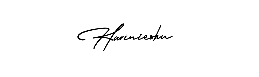 How to make Harinieshu signature? AmerikaSignatureDemo-Regular is a professional autograph style. Create handwritten signature for Harinieshu name. Harinieshu signature style 3 images and pictures png