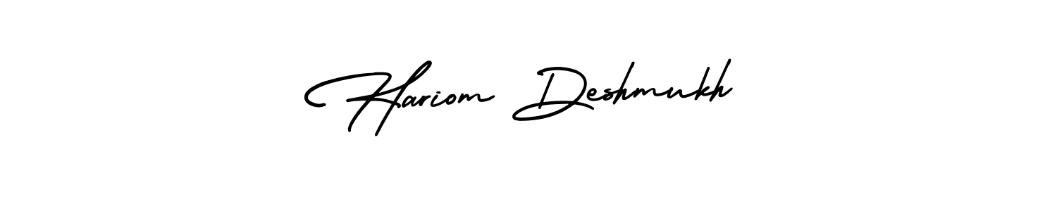 Make a short Hariom Deshmukh signature style. Manage your documents anywhere anytime using AmerikaSignatureDemo-Regular. Create and add eSignatures, submit forms, share and send files easily. Hariom Deshmukh signature style 3 images and pictures png