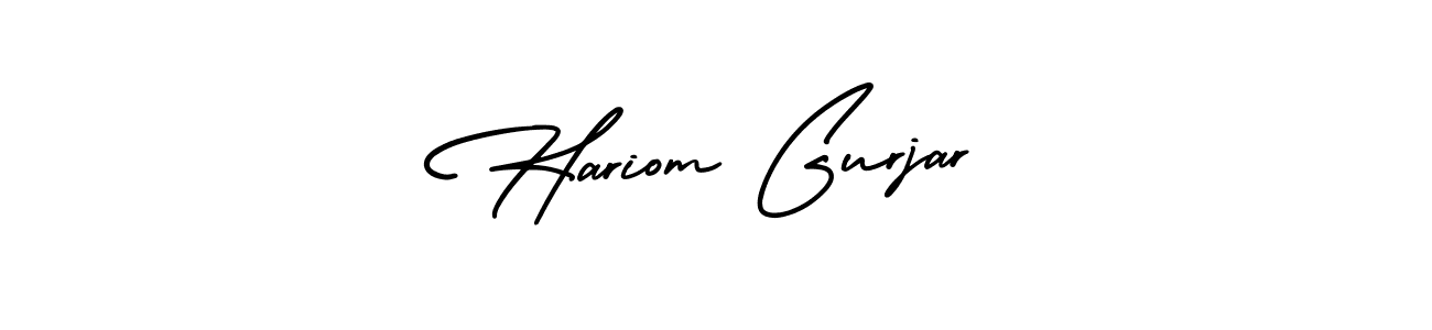 if you are searching for the best signature style for your name Hariom Gurjar. so please give up your signature search. here we have designed multiple signature styles  using AmerikaSignatureDemo-Regular. Hariom Gurjar signature style 3 images and pictures png
