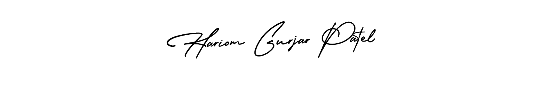 Also You can easily find your signature by using the search form. We will create Hariom Gurjar Patel name handwritten signature images for you free of cost using AmerikaSignatureDemo-Regular sign style. Hariom Gurjar Patel signature style 3 images and pictures png