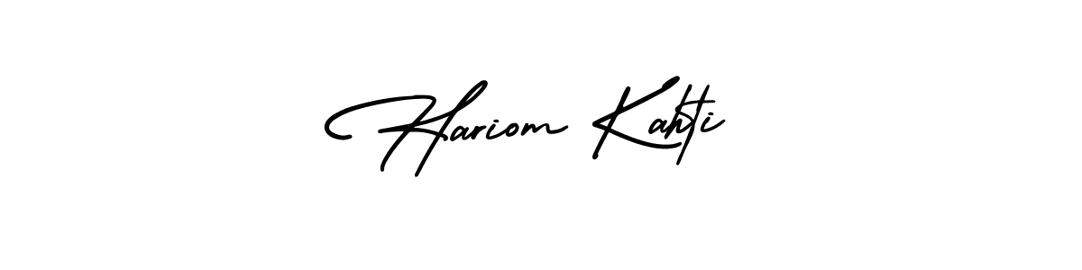 Create a beautiful signature design for name Hariom Kahti. With this signature (AmerikaSignatureDemo-Regular) fonts, you can make a handwritten signature for free. Hariom Kahti signature style 3 images and pictures png