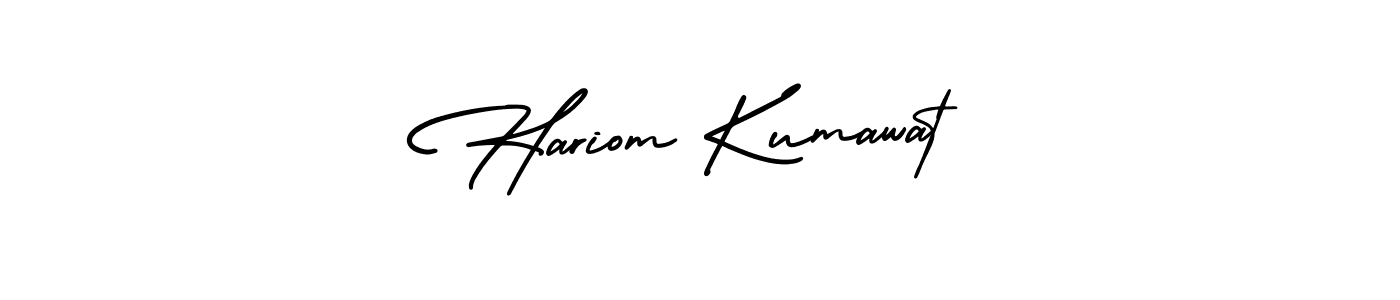 Create a beautiful signature design for name Hariom Kumawat. With this signature (AmerikaSignatureDemo-Regular) fonts, you can make a handwritten signature for free. Hariom Kumawat signature style 3 images and pictures png