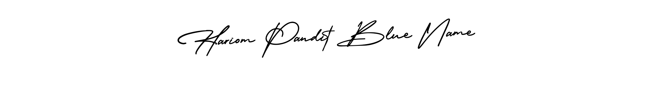 Make a beautiful signature design for name Hariom Pandit Blue Name. With this signature (AmerikaSignatureDemo-Regular) style, you can create a handwritten signature for free. Hariom Pandit Blue Name signature style 3 images and pictures png