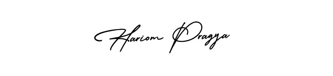 Use a signature maker to create a handwritten signature online. With this signature software, you can design (AmerikaSignatureDemo-Regular) your own signature for name Hariom Pragya. Hariom Pragya signature style 3 images and pictures png