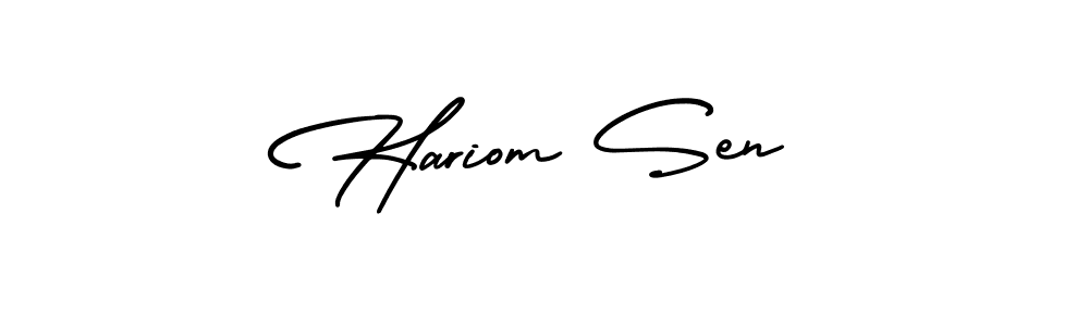 How to make Hariom Sen signature? AmerikaSignatureDemo-Regular is a professional autograph style. Create handwritten signature for Hariom Sen name. Hariom Sen signature style 3 images and pictures png