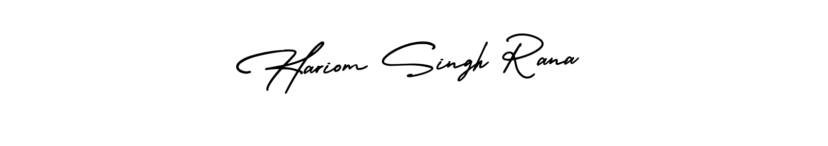 if you are searching for the best signature style for your name Hariom Singh Rana. so please give up your signature search. here we have designed multiple signature styles  using AmerikaSignatureDemo-Regular. Hariom Singh Rana signature style 3 images and pictures png