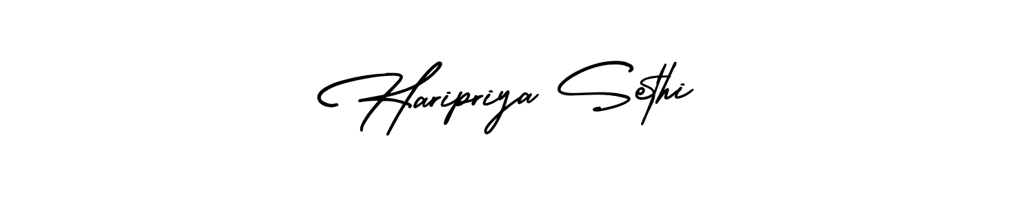 Create a beautiful signature design for name Haripriya Sethi. With this signature (AmerikaSignatureDemo-Regular) fonts, you can make a handwritten signature for free. Haripriya Sethi signature style 3 images and pictures png