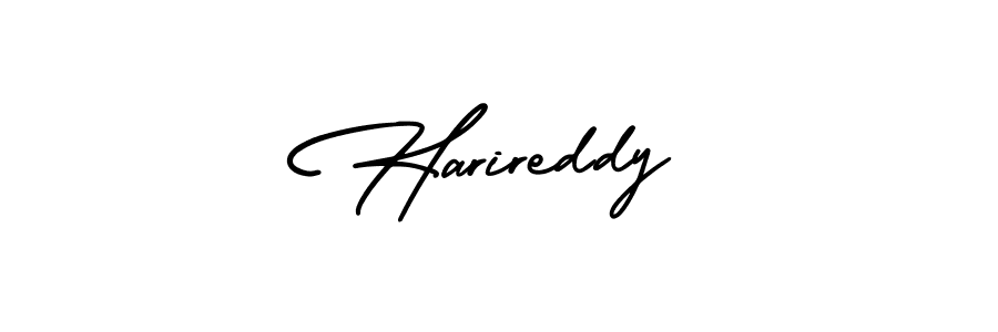 How to make Harireddy name signature. Use AmerikaSignatureDemo-Regular style for creating short signs online. This is the latest handwritten sign. Harireddy signature style 3 images and pictures png