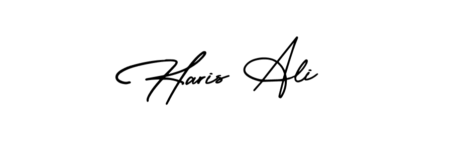The best way (AmerikaSignatureDemo-Regular) to make a short signature is to pick only two or three words in your name. The name Haris Ali include a total of six letters. For converting this name. Haris Ali signature style 3 images and pictures png