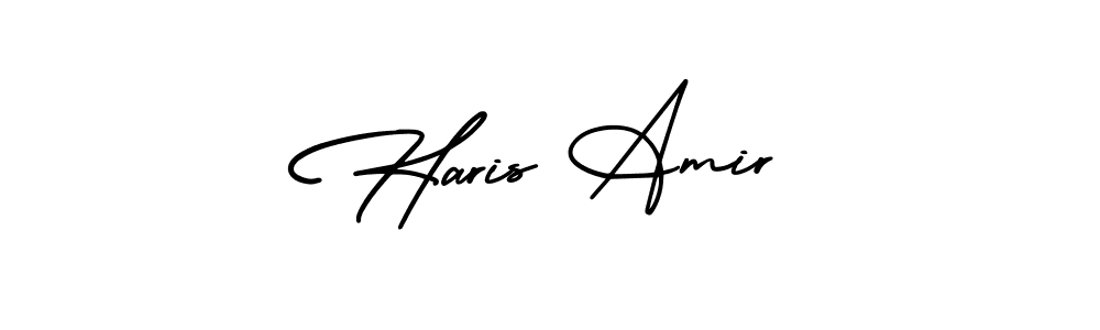 How to make Haris Amir name signature. Use AmerikaSignatureDemo-Regular style for creating short signs online. This is the latest handwritten sign. Haris Amir signature style 3 images and pictures png