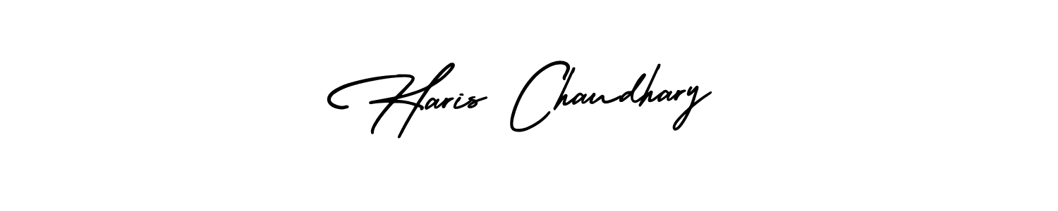 How to make Haris Chaudhary name signature. Use AmerikaSignatureDemo-Regular style for creating short signs online. This is the latest handwritten sign. Haris Chaudhary signature style 3 images and pictures png