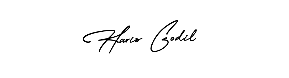 Use a signature maker to create a handwritten signature online. With this signature software, you can design (AmerikaSignatureDemo-Regular) your own signature for name Haris Godil. Haris Godil signature style 3 images and pictures png