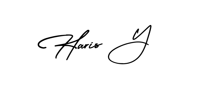 Design your own signature with our free online signature maker. With this signature software, you can create a handwritten (AmerikaSignatureDemo-Regular) signature for name Haris Y. Haris Y signature style 3 images and pictures png