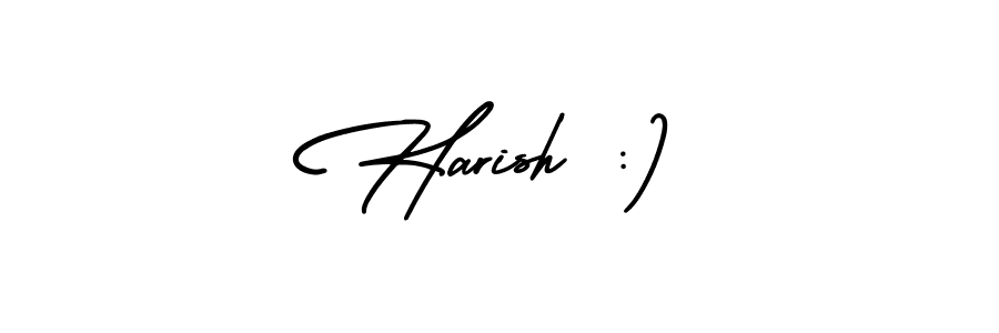 AmerikaSignatureDemo-Regular is a professional signature style that is perfect for those who want to add a touch of class to their signature. It is also a great choice for those who want to make their signature more unique. Get Harish :) name to fancy signature for free. Harish :) signature style 3 images and pictures png