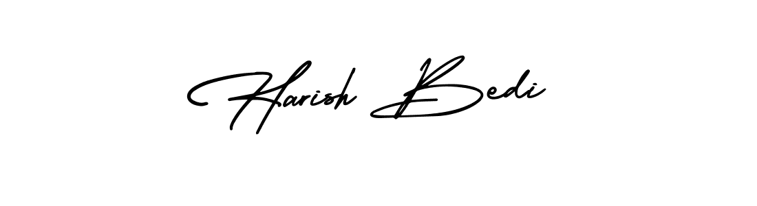 You should practise on your own different ways (AmerikaSignatureDemo-Regular) to write your name (Harish Bedi) in signature. don't let someone else do it for you. Harish Bedi signature style 3 images and pictures png