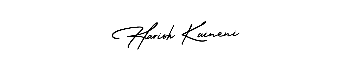 AmerikaSignatureDemo-Regular is a professional signature style that is perfect for those who want to add a touch of class to their signature. It is also a great choice for those who want to make their signature more unique. Get Harish Kaineni name to fancy signature for free. Harish Kaineni signature style 3 images and pictures png