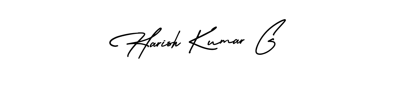 You should practise on your own different ways (AmerikaSignatureDemo-Regular) to write your name (Harish Kumar G) in signature. don't let someone else do it for you. Harish Kumar G signature style 3 images and pictures png