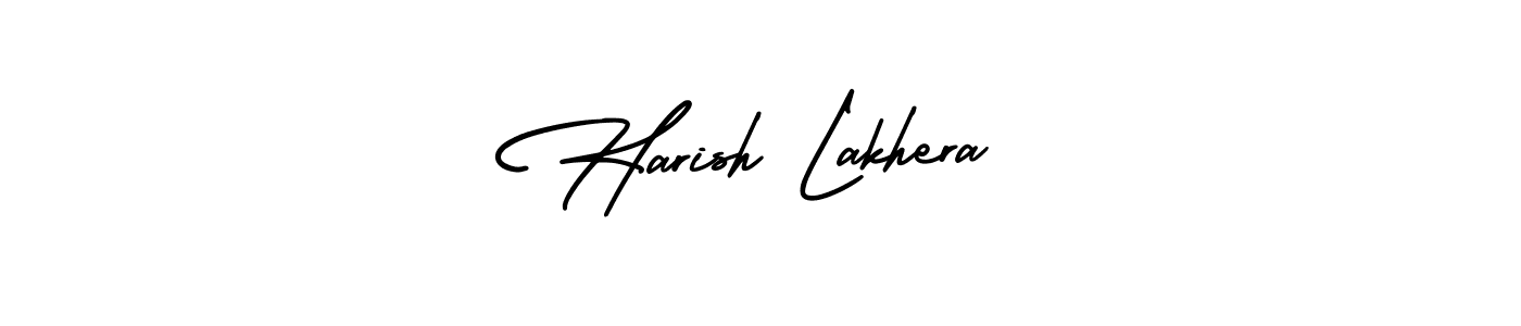 The best way (AmerikaSignatureDemo-Regular) to make a short signature is to pick only two or three words in your name. The name Harish Lakhera include a total of six letters. For converting this name. Harish Lakhera signature style 3 images and pictures png