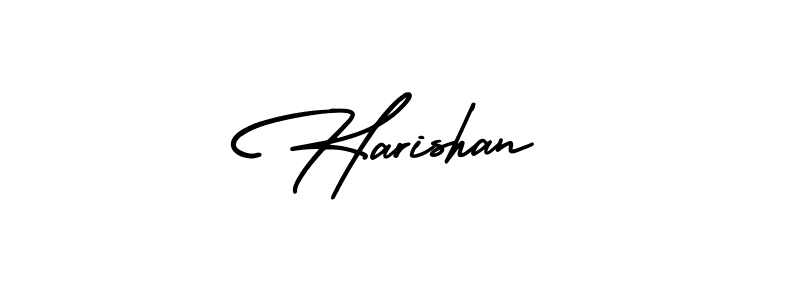 Design your own signature with our free online signature maker. With this signature software, you can create a handwritten (AmerikaSignatureDemo-Regular) signature for name Harishan. Harishan signature style 3 images and pictures png
