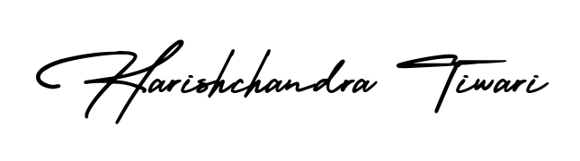 Looking for an artistic signature for Harishchandra Tiwari? The AmerikaSignatureDemo-Regular calligraphy style gives a sophisticated flow suitable for business cards and emails. Harishchandra Tiwari signature style 3 images and pictures png