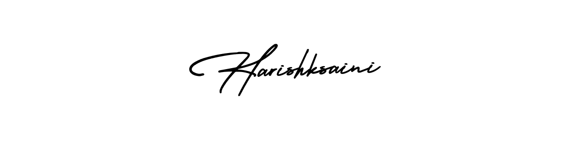 Harishksaini stylish signature style. Best Handwritten Sign (AmerikaSignatureDemo-Regular) for my name. Handwritten Signature Collection Ideas for my name Harishksaini. Harishksaini signature style 3 images and pictures png
