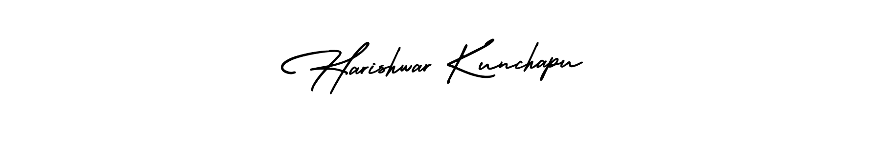 How to make Harishwar Kunchapu signature? AmerikaSignatureDemo-Regular is a professional autograph style. Create handwritten signature for Harishwar Kunchapu name. Harishwar Kunchapu signature style 3 images and pictures png