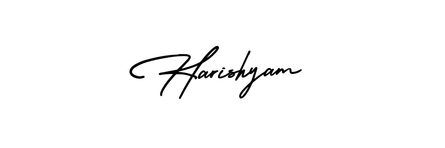 if you are searching for the best signature style for your name Harishyam. so please give up your signature search. here we have designed multiple signature styles  using AmerikaSignatureDemo-Regular. Harishyam signature style 3 images and pictures png