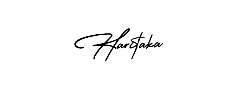Haritaka stylish signature style. Best Handwritten Sign (AmerikaSignatureDemo-Regular) for my name. Handwritten Signature Collection Ideas for my name Haritaka. Haritaka signature style 3 images and pictures png