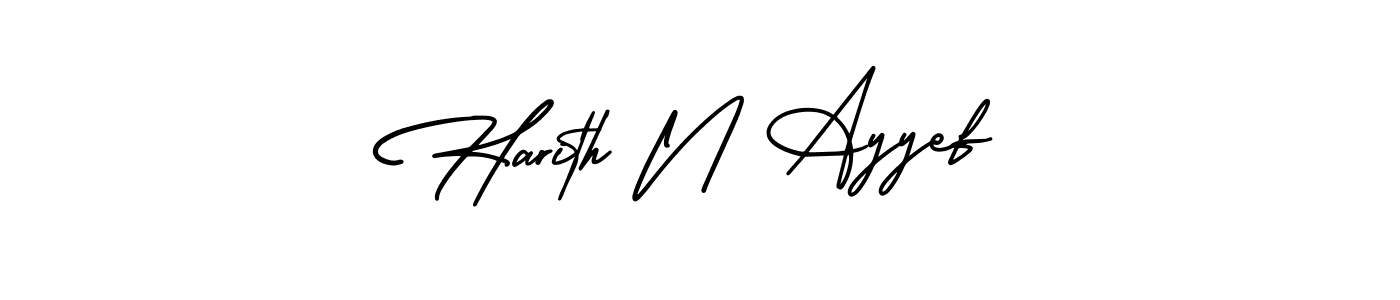How to make Harith N Ayyef signature? AmerikaSignatureDemo-Regular is a professional autograph style. Create handwritten signature for Harith N Ayyef name. Harith N Ayyef signature style 3 images and pictures png