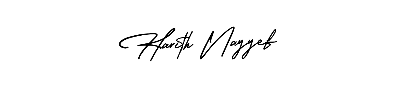 Use a signature maker to create a handwritten signature online. With this signature software, you can design (AmerikaSignatureDemo-Regular) your own signature for name Harith Nayyef. Harith Nayyef signature style 3 images and pictures png