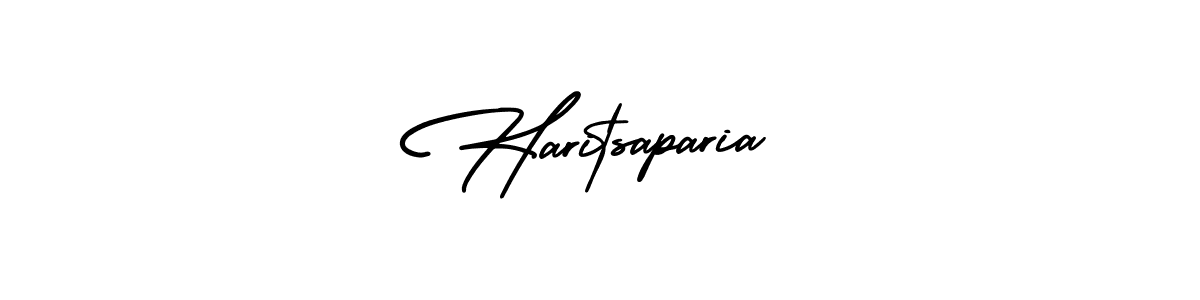Haritsaparia stylish signature style. Best Handwritten Sign (AmerikaSignatureDemo-Regular) for my name. Handwritten Signature Collection Ideas for my name Haritsaparia. Haritsaparia signature style 3 images and pictures png