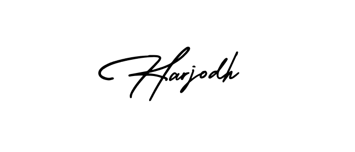 How to make Harjodh name signature. Use AmerikaSignatureDemo-Regular style for creating short signs online. This is the latest handwritten sign. Harjodh signature style 3 images and pictures png