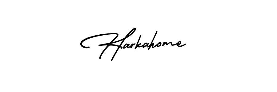 Use a signature maker to create a handwritten signature online. With this signature software, you can design (AmerikaSignatureDemo-Regular) your own signature for name Harkahome. Harkahome signature style 3 images and pictures png