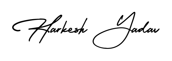 A modern signature idea for name Harkesh Yadav using AmerikaSignatureDemo-Regular font. Clean strokes and elegant curves make it stand out instantly. Harkesh Yadav signature style 3 images and pictures png