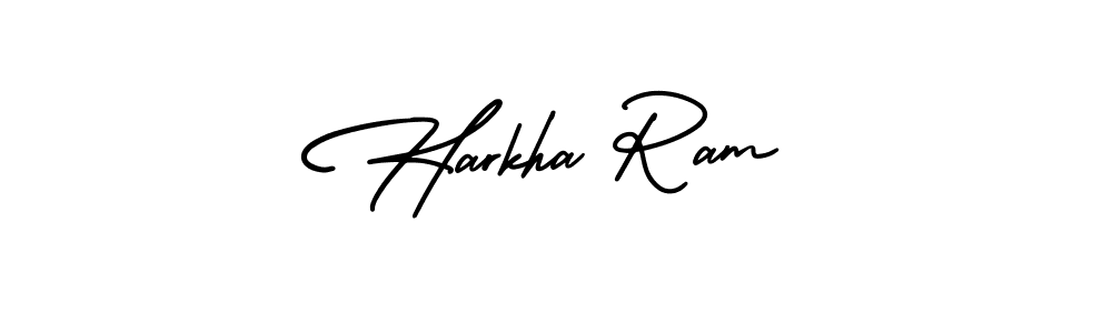 How to make Harkha Ram name signature. Use AmerikaSignatureDemo-Regular style for creating short signs online. This is the latest handwritten sign. Harkha Ram signature style 3 images and pictures png