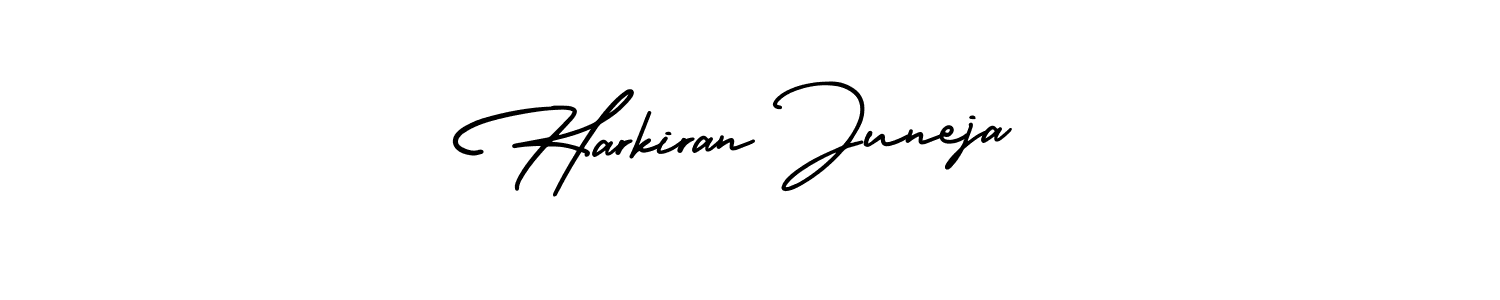 Use a signature maker to create a handwritten signature online. With this signature software, you can design (AmerikaSignatureDemo-Regular) your own signature for name Harkiran Juneja. Harkiran Juneja signature style 3 images and pictures png