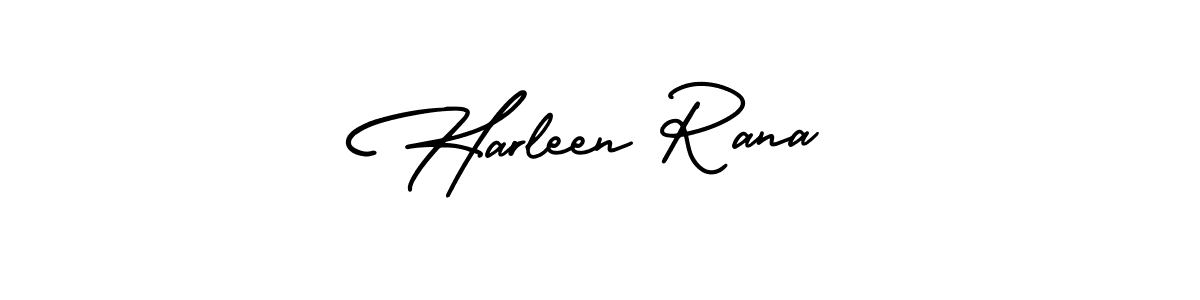 How to make Harleen Rana name signature. Use AmerikaSignatureDemo-Regular style for creating short signs online. This is the latest handwritten sign. Harleen Rana signature style 3 images and pictures png