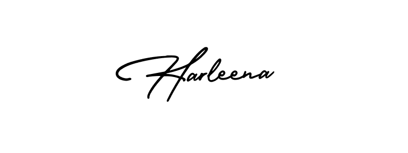 Create a beautiful signature design for name Harleena. With this signature (AmerikaSignatureDemo-Regular) fonts, you can make a handwritten signature for free. Harleena signature style 3 images and pictures png