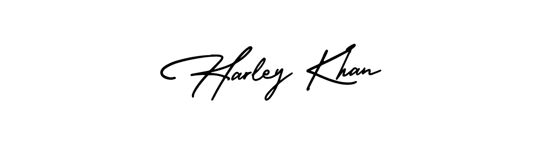 It looks lik you need a new signature style for name Harley Khan. Design unique handwritten (AmerikaSignatureDemo-Regular) signature with our free signature maker in just a few clicks. Harley Khan signature style 3 images and pictures png