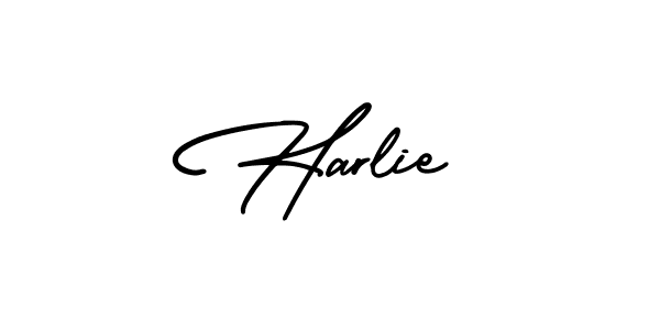 How to make Harlie signature? AmerikaSignatureDemo-Regular is a professional autograph style. Create handwritten signature for Harlie name. Harlie signature style 3 images and pictures png