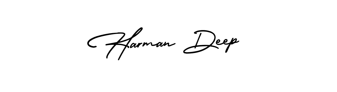 Make a beautiful signature design for name Harman Deep. With this signature (AmerikaSignatureDemo-Regular) style, you can create a handwritten signature for free. Harman Deep signature style 3 images and pictures png
