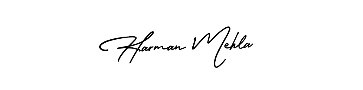 AmerikaSignatureDemo-Regular is a professional signature style that is perfect for those who want to add a touch of class to their signature. It is also a great choice for those who want to make their signature more unique. Get Harman Mehla name to fancy signature for free. Harman Mehla signature style 3 images and pictures png