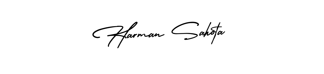 Harman Sahota stylish signature style. Best Handwritten Sign (AmerikaSignatureDemo-Regular) for my name. Handwritten Signature Collection Ideas for my name Harman Sahota. Harman Sahota signature style 3 images and pictures png