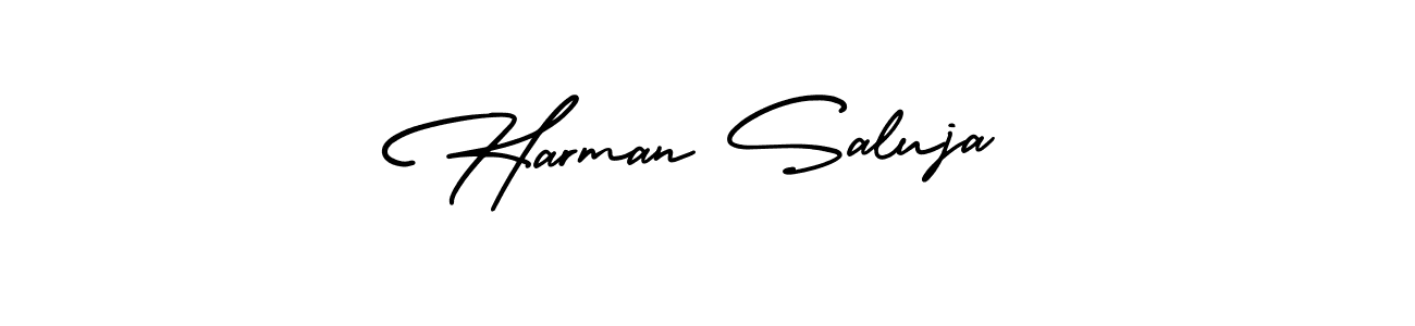 Design your own signature with our free online signature maker. With this signature software, you can create a handwritten (AmerikaSignatureDemo-Regular) signature for name Harman Saluja. Harman Saluja signature style 3 images and pictures png