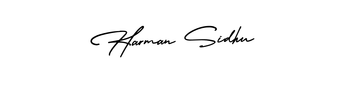 Make a beautiful signature design for name Harman Sidhu. With this signature (AmerikaSignatureDemo-Regular) style, you can create a handwritten signature for free. Harman Sidhu signature style 3 images and pictures png