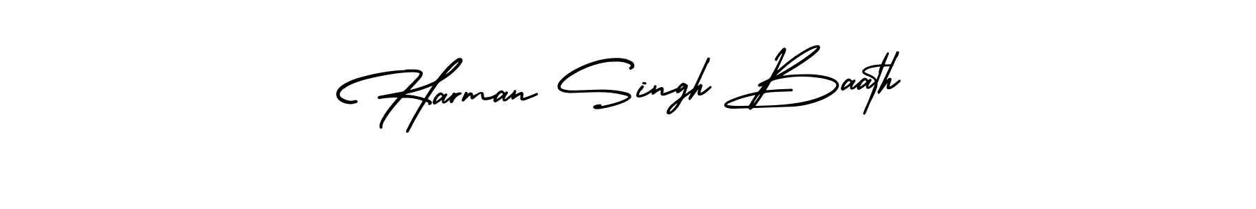 How to make Harman Singh Baath name signature. Use AmerikaSignatureDemo-Regular style for creating short signs online. This is the latest handwritten sign. Harman Singh Baath signature style 3 images and pictures png