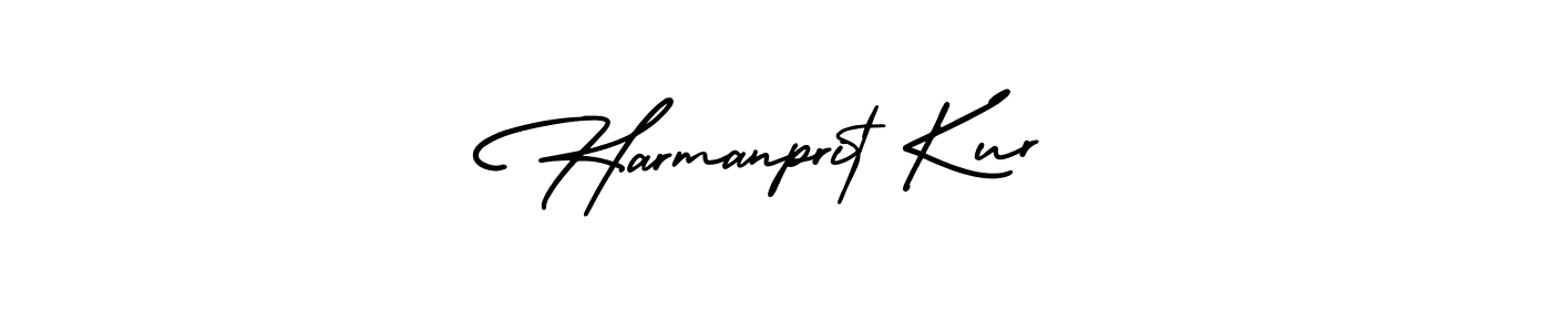 How to make Harmanprit Kur name signature. Use AmerikaSignatureDemo-Regular style for creating short signs online. This is the latest handwritten sign. Harmanprit Kur signature style 3 images and pictures png